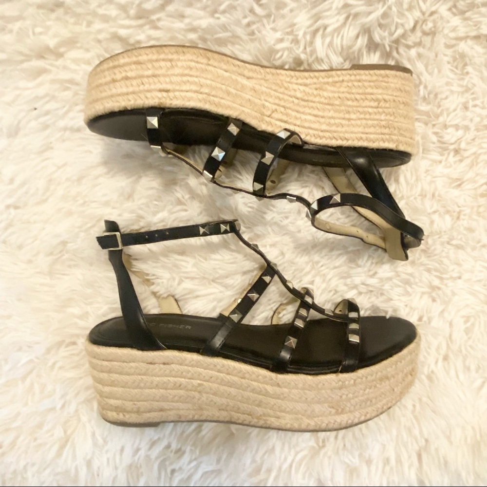 MARC FISHER Jansen Studded Espadrille Platforms